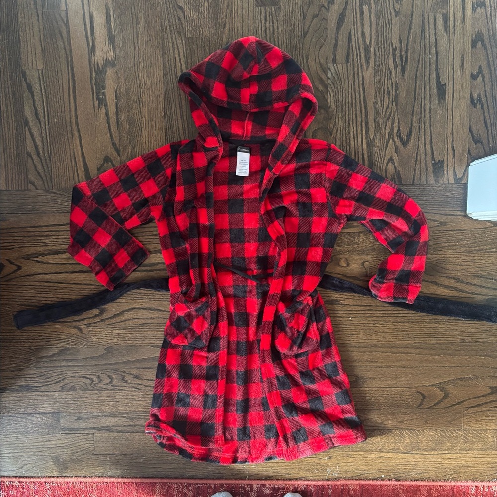 Cuddl Duds Kids Checkered Pajama Robe - Red and Black - Picture 4 of 6
